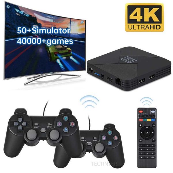 4K retro game console with built-in 40000 games dual system game stick portable game box TV game wireless game board player Y241115