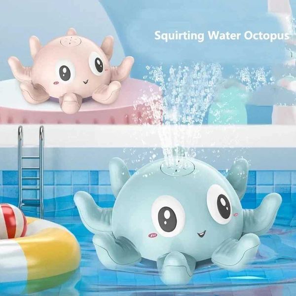 Baby Bath Toys Electric Octopus Automatic Sprinkler Bathtub Toy Swim Pool Bathing Toys with Music LED Light For Kids Gift C250117