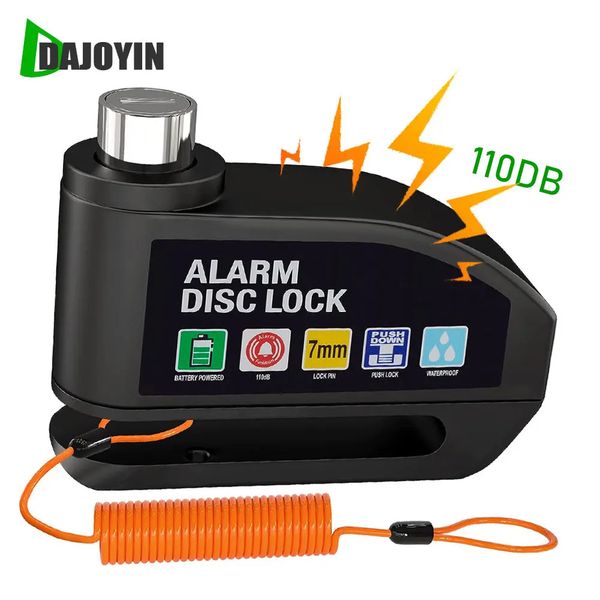 Bicycle Alarm Disc Brake Electric Lock Bike AntiTheft Wheel Waterproof 110dB with Reminder Cable Keys for Motor Scooter 241203