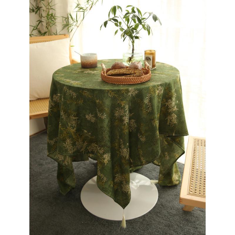 Green plants and flowers pastoral style spring imprint waterproof tablecloth printing photo decoration coffee table cloth placemat M8JR01