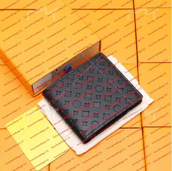 Top Luxury Leather Purse Wallets Fashion Designer Wallets Retro Handbag for Men Classic Card Holders Coin Wallet Famous Wallet with orange box a123