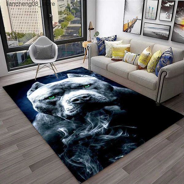 Carpets French Pit Bull Dog Pet Cartoon Carpet Rug for Home Living Room Bedroom Sofa Doormat Decorkids Play Area Rug Non-slip Floor Mat L240
