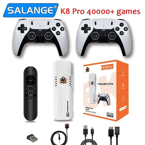 Game machine K8 PRO Game Stick TV BOX 64G 4K HD Video Game Console Wireless 2.4G Controller Retro Console 40000 Games For PS1 Christmas Gift