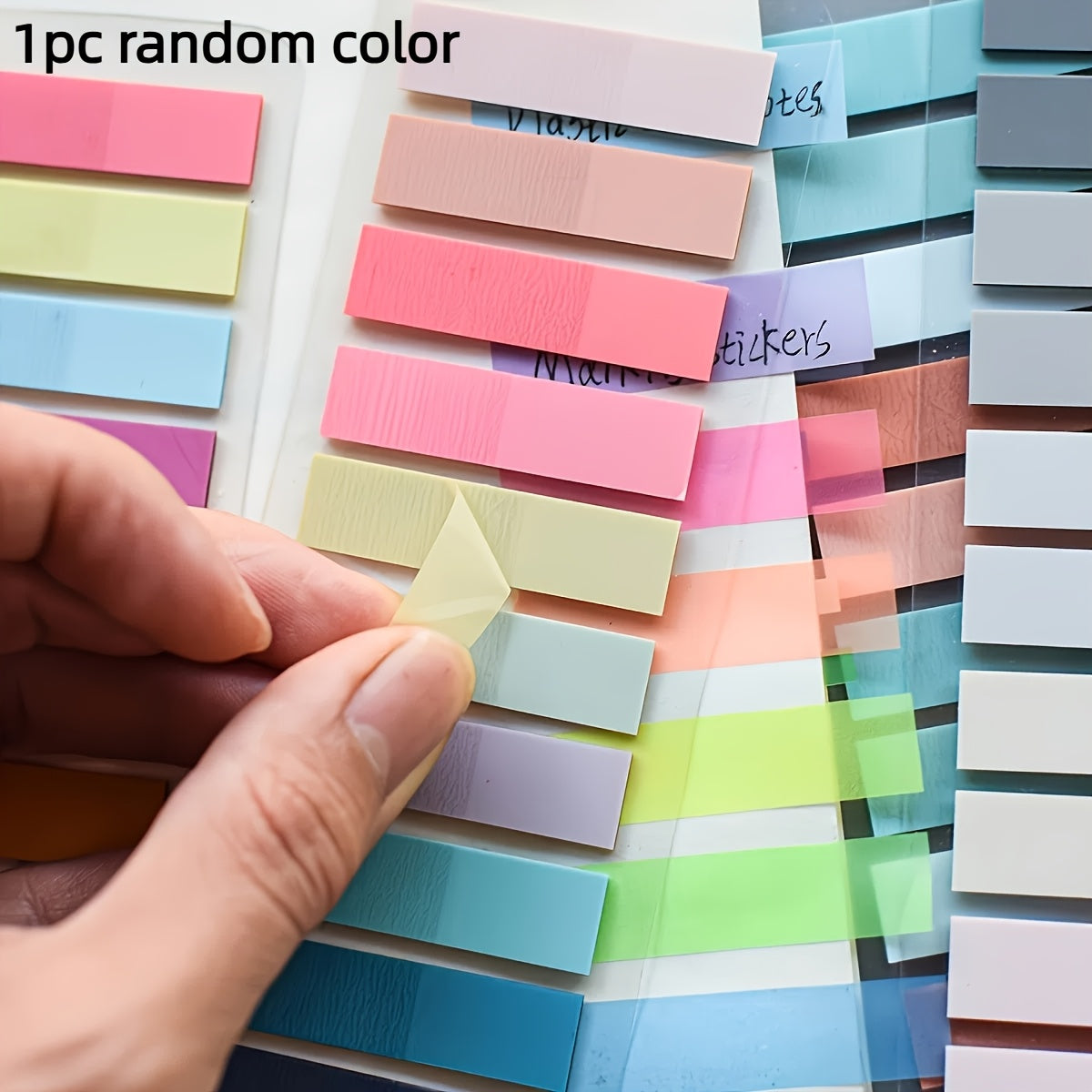 TEMU 1000 Colors Retro European Fluorescent Transparent Self-adhesive Notes, Morandi Color Coding Rectangular Markers With Index Tabs, Pet Material