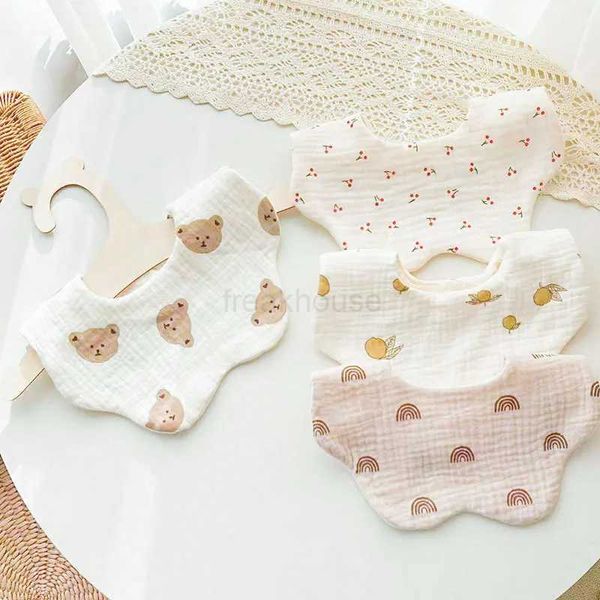 3PCS Cotton Gauze Baby Feeding Bibs Summer Soft Petal Infants Print Saliva Towel Newborn Toddler Burp Cloth Kids BibCL240722