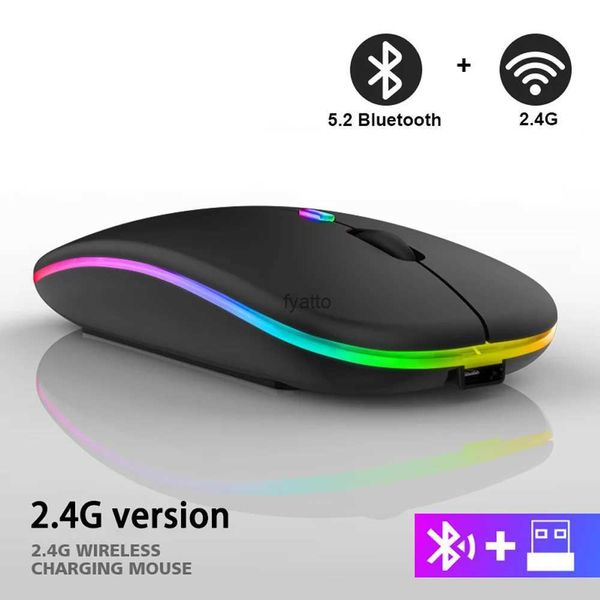 Mice 2.4G wireless mouse RGB charging Bluetooth computer Mause LED backlight ergonomic gaming H240407 JORK