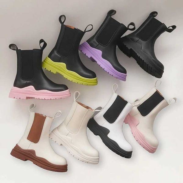 Botas de outono e inverno meninas botas curtas Little Princess Fashion Forest Boots Boots Boys Boots British Style Boots Baby Cotton Shoes Y