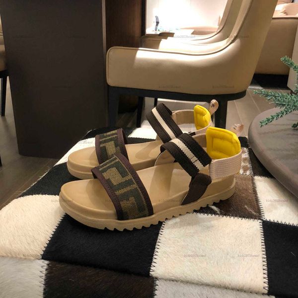 New baby Sandals Letter printing Kids shoes Cost Price Size 26-35 Including box Multicolored stripes girls boys Slippers