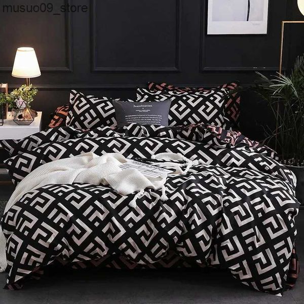 Bedding sets Luxury Black Bedding Comforter Set with Case SIngle Full Size Bed Linen Duvet Cover Set Queen-King Double Single Bed L240910