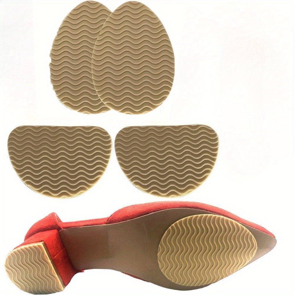 TEMU 2-pair Anti-slip Shoe Sole Pads - Heavy-duty Grip, Non-slip Shoe Inserts For Shoes, Boots, Sneakers, Loafers - Noise Reduction, Extended ,