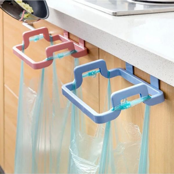 Hanging Rubbish Bag Holder Garbage Rack Cupboard Cabinet Storage Rag Hanger Trash Can Bin Kitchen Accessories Gadget