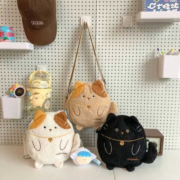 Japanese Style Kawaii Ginger Cat Plush Bag Women Soft Warm Handbags and Purses Girls Shoulder Bag Ladies Hand Bags Tote BagXJ240725
