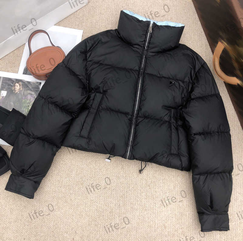 Fashion Down Jackets High Collar Drawstring Waist Puffer Coat Tops Pockets Beam Sleeve Winter Coats Casual Joker Brand Warm Womens Jacket 2 Colors 1