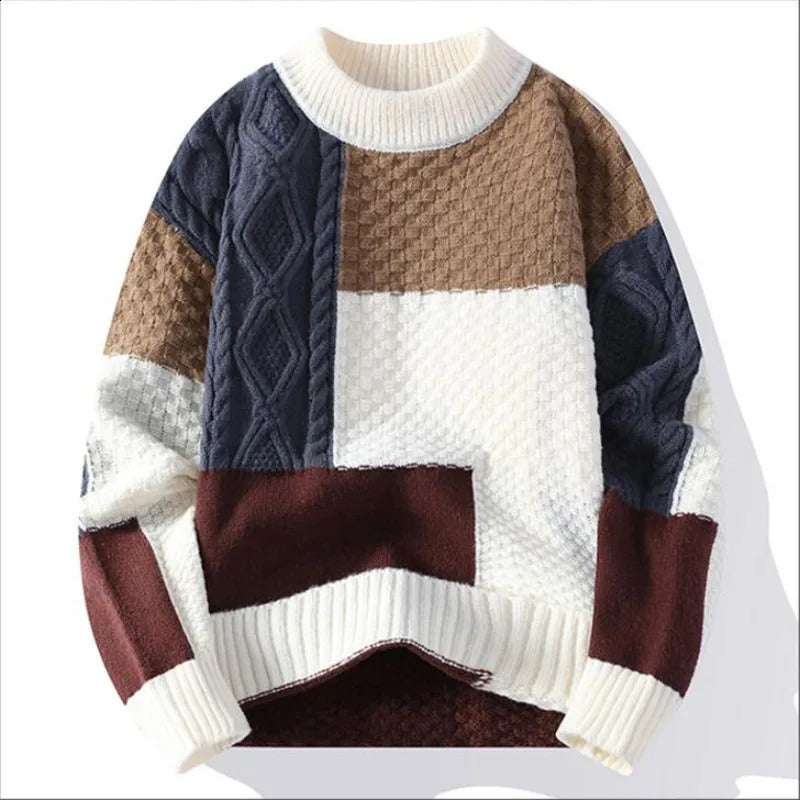 Mens loose and casual knitted sweater winter wool warm and stretchy high-quality mens outerwear sweater 4XL mens clothing 240827