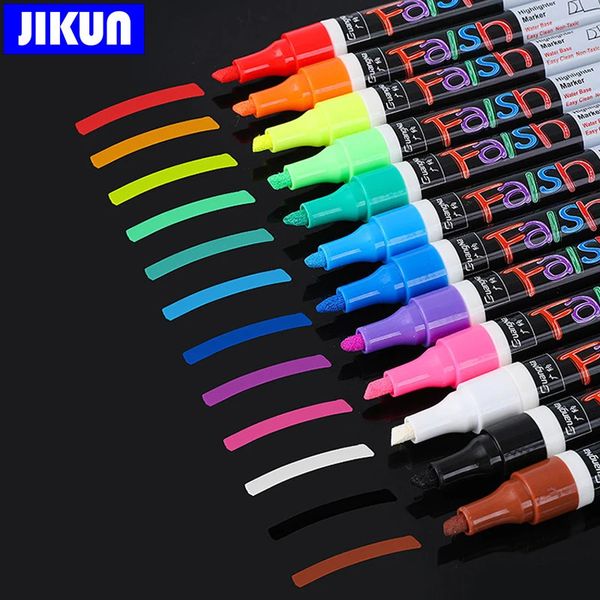 812pcs Liquid Chalk Marker Pens Erasable Multi Colored Highlighters LED Writing Board Glass Window Art Colorful 231220
