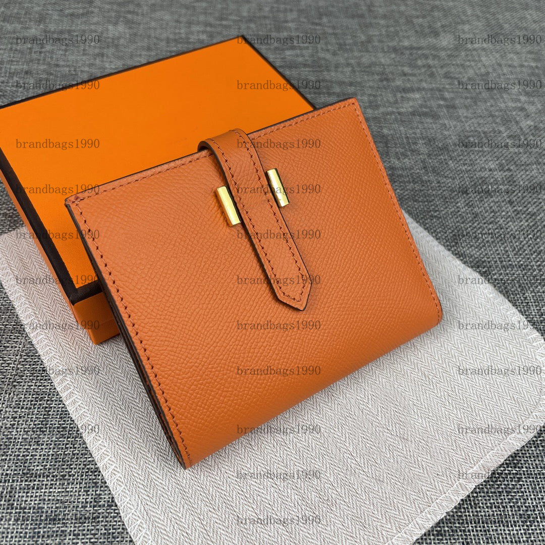 Designer Purse Espom Leather woman Wallets Silver Gold Buckle Whole cowskin Card holders Bags fashion Genuine leather Short wallet Come With Box Ser