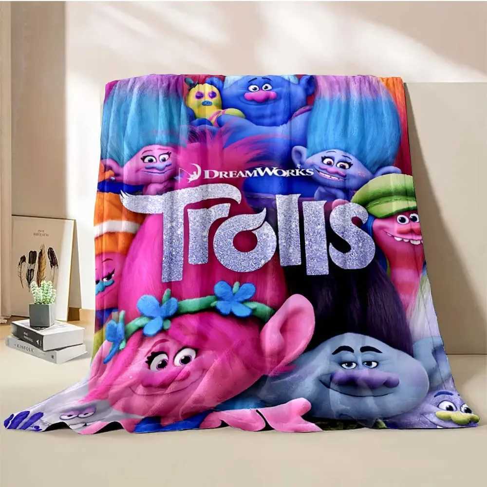 Trolls Band Together Cartoon Blanket Warm Soft Fluffy King Size Throw Kid Adult Sofa Bed Break Blanket Cover Travel Throw GiftXJ241111