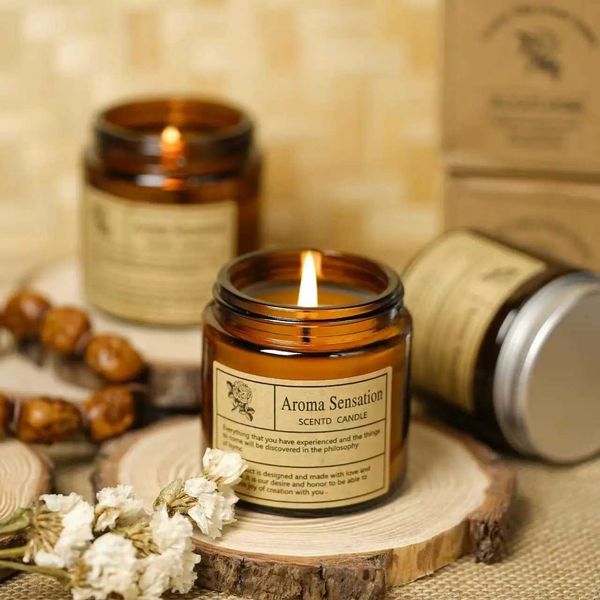 Scented Candle Aromatherapy essential oil smokeless soybean candle cup household perfume H250113 WN1X