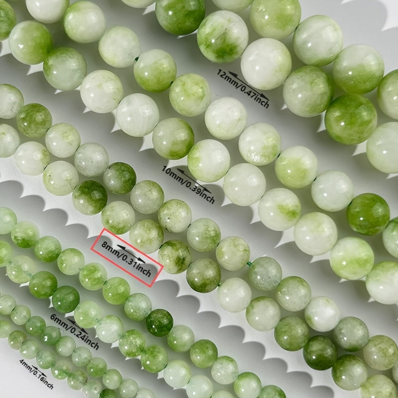 TEMU Deluxe Green Peridot Natural Stone Beads Set - Making Supplies, 4mm- 6mm- 8mm- 10mm- 12mm Sizes, Bracelets Necklaces Earrings Crafting, Included