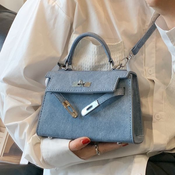 Bags Women Blue Handbag Designers Fashion Casual Retro Pu Leather Mini Shoulder Bag