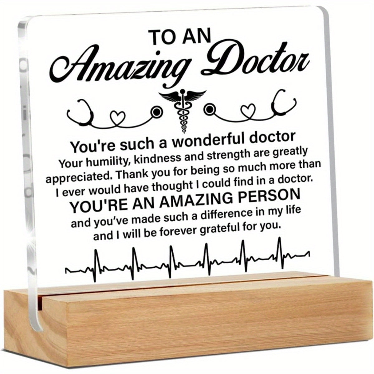 TEMU 1pc 2d Flat Car Decoration Ornaments For Women Men Doctor Appreciation Thank You Gifts For Day Retirement Birthday Clear Desk Plaque Sign For