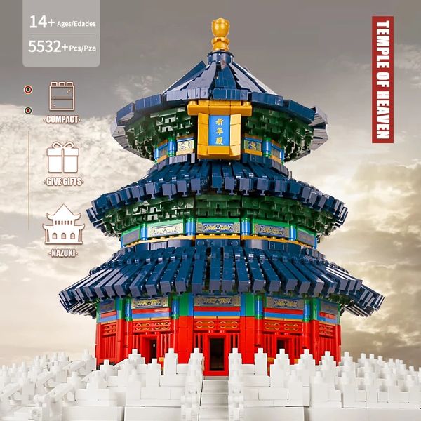 The Temple of Heaven Model Building Block Ancient Chinese Architecture Assembly MOULD KING 22009 Streetview Bricks Education Toys Kids Chris