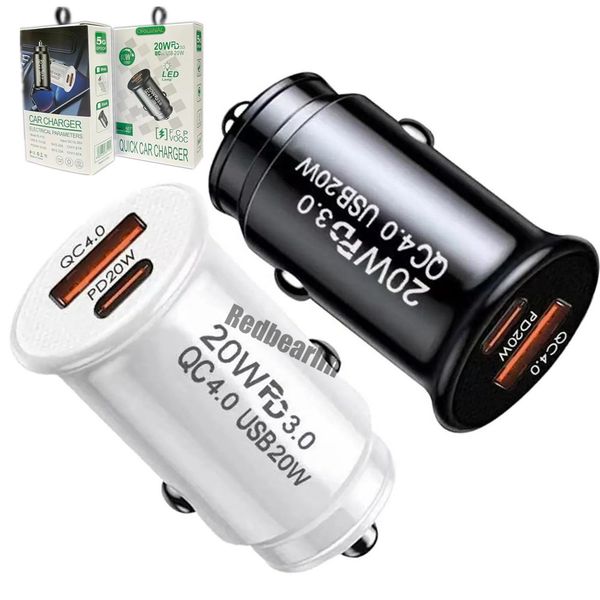 Mini Portable 20W USB C Charger Fast Quick Charging 3.1A Vehicle Type-c Car Chargers For IPhone 14 15 pro max Samsung S23 S24 Power Adapters