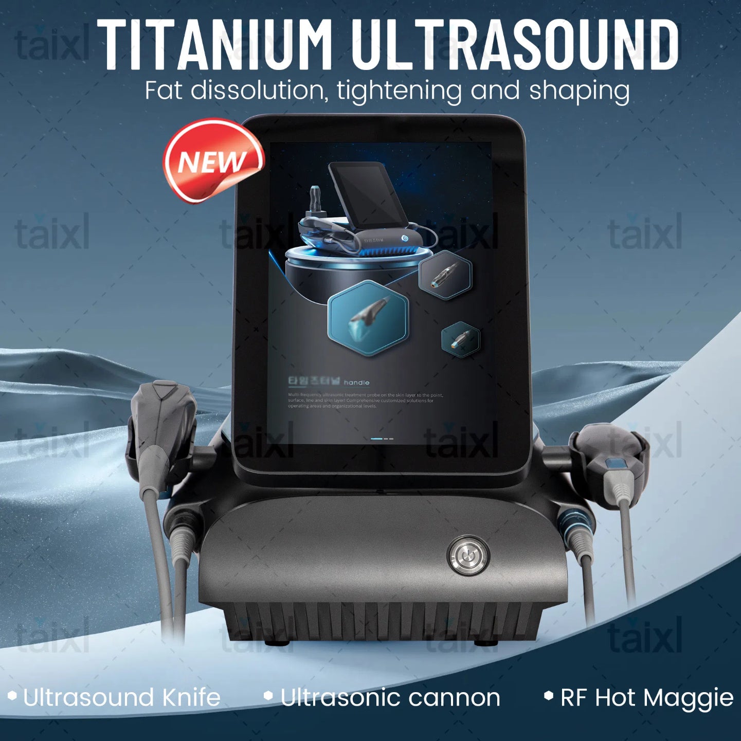 Titanium Ultrasound 3 in 1 Enhance Cell Vitality and Cell Metabolism Anti-Aging Beauty Instrument Suitable for Beauty Salons CE