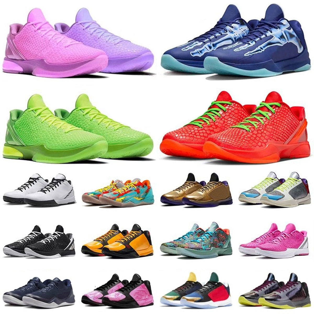 Mamba 8 6 5 Potro Reverse Grinch Basketball Shoes Mambacita Eybl Think Pink X-Ray Easter Del Sol Black for Men Women Big Kids Trainers Outdoor Sport