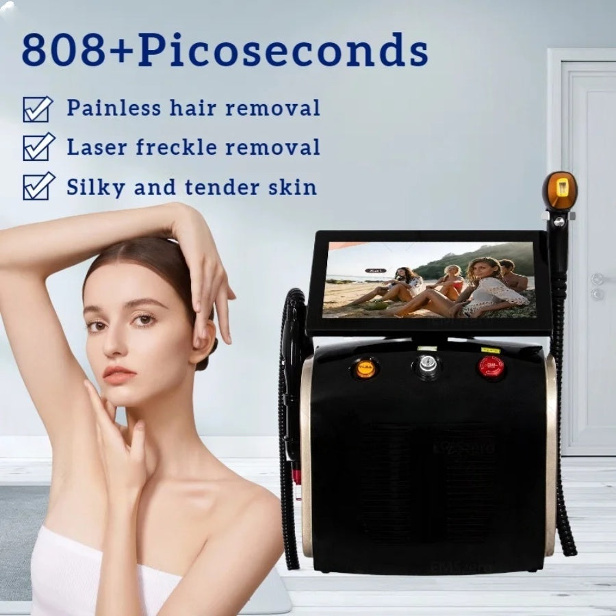 3500W Salon-Home 808 Diode Laser Permanent Portable 2-in-1 Picosecond Laser Tattoo Removal and Hair Removal Switch