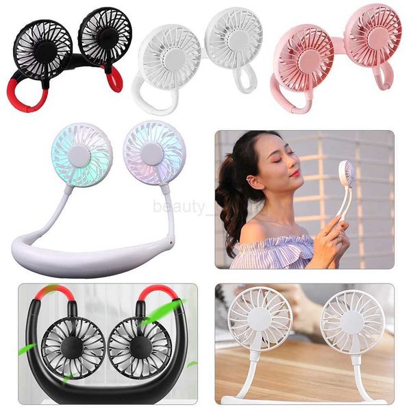 Summer Neck Cooling Fan 1200mAh Rechargeable Low Noise Hands-Free Cooling USB Electric Fan 5V 5W Headphone-Inspired DesignCL240712