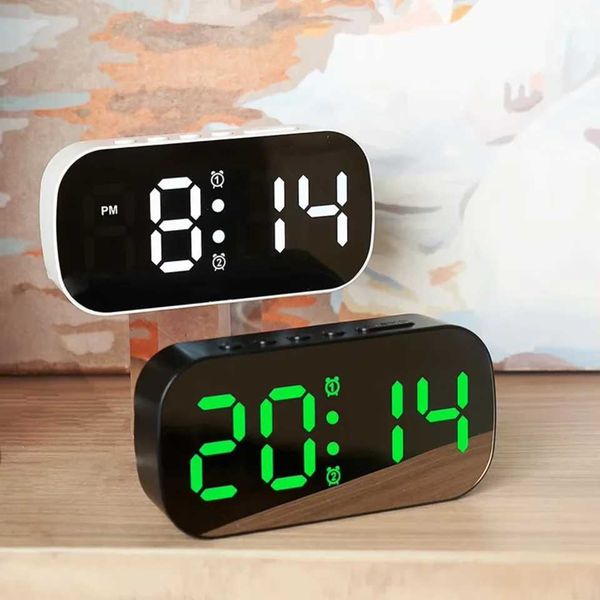 Digital alarm clock 5 Lls adjustable Ins brightness mirror table clock desktop decoration gift for students and children Y250111