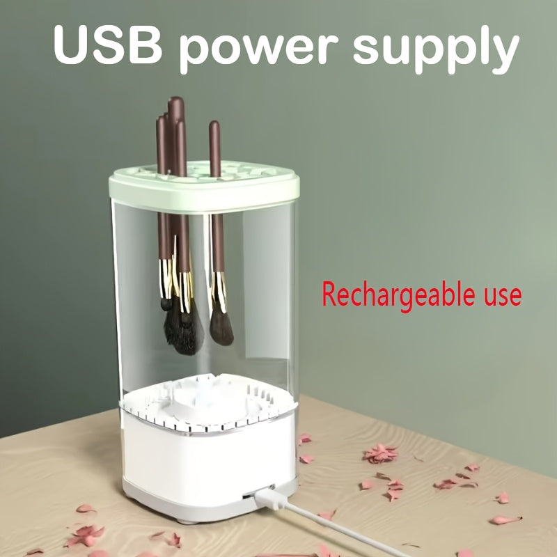 TEMU Adult Electric Makeup Brush Cleaner, Handheld Automatic Cosmetic Brush Cleaning Tool, , In Usb-powered And Battery-powered Options, 7000 Rpm