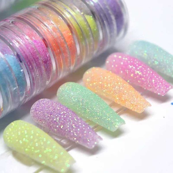 6 Set Candy Sweater Effect Nail Glitter Sparkly Sugar Dust Powder Chre Pigment For Manicure Polish Nail Art DecorationsT250121