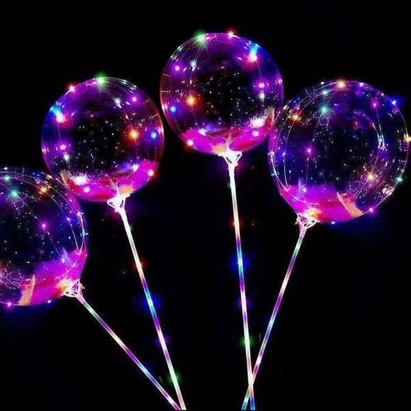 LED Light Balloon Novelty Lighting Rose Bobo Ball Bouquet Bubble Balloons String Lights for Valentine&#039;s Day Birthday Wedding DIY Gifts
