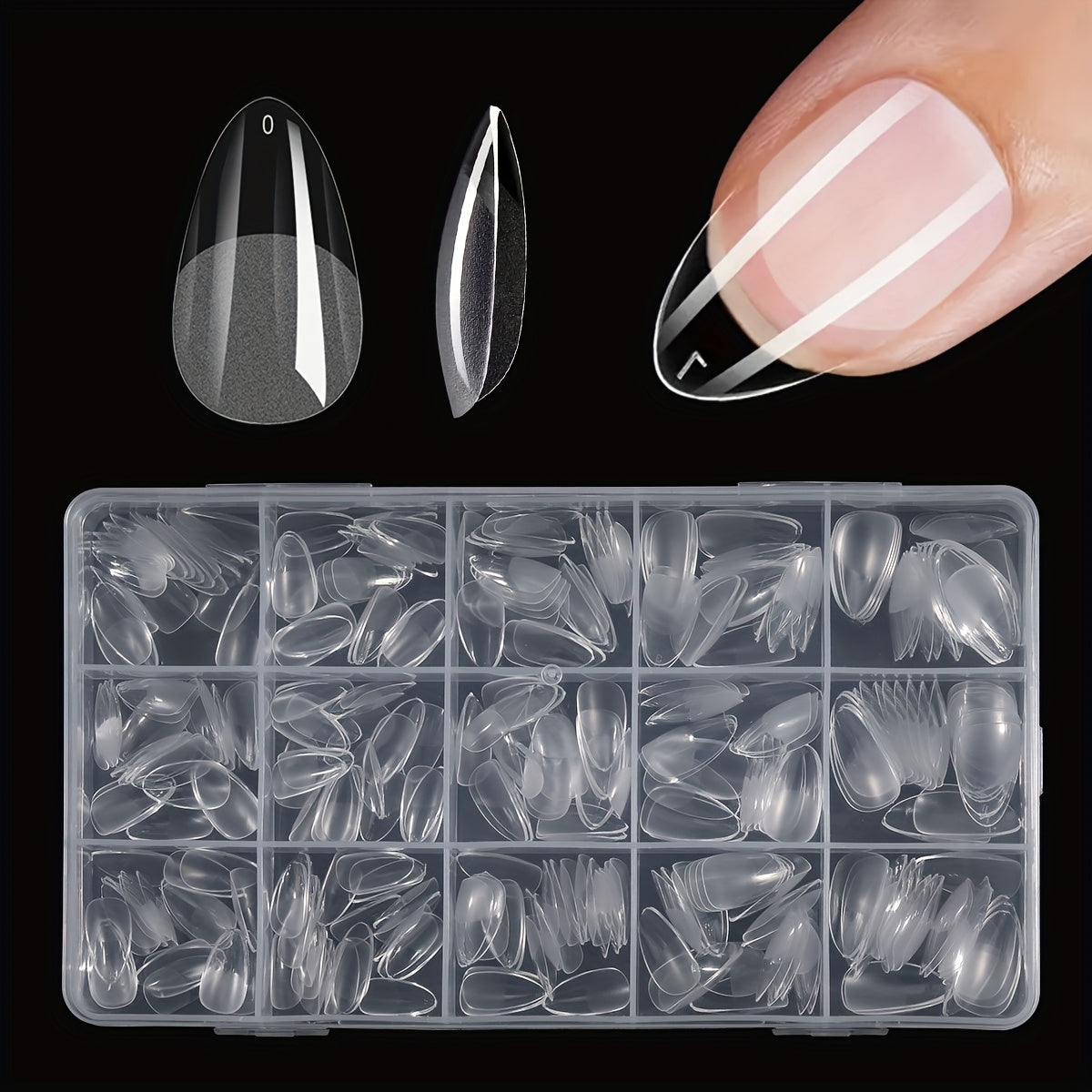 TEMU 330pcs Coffin Gel X Short Nail Wraps - Gel Full Coverage Fake Nails, Pre-shaped Xs Fake Nails Suitable For Gel And Acrylic Extensions, Press-on