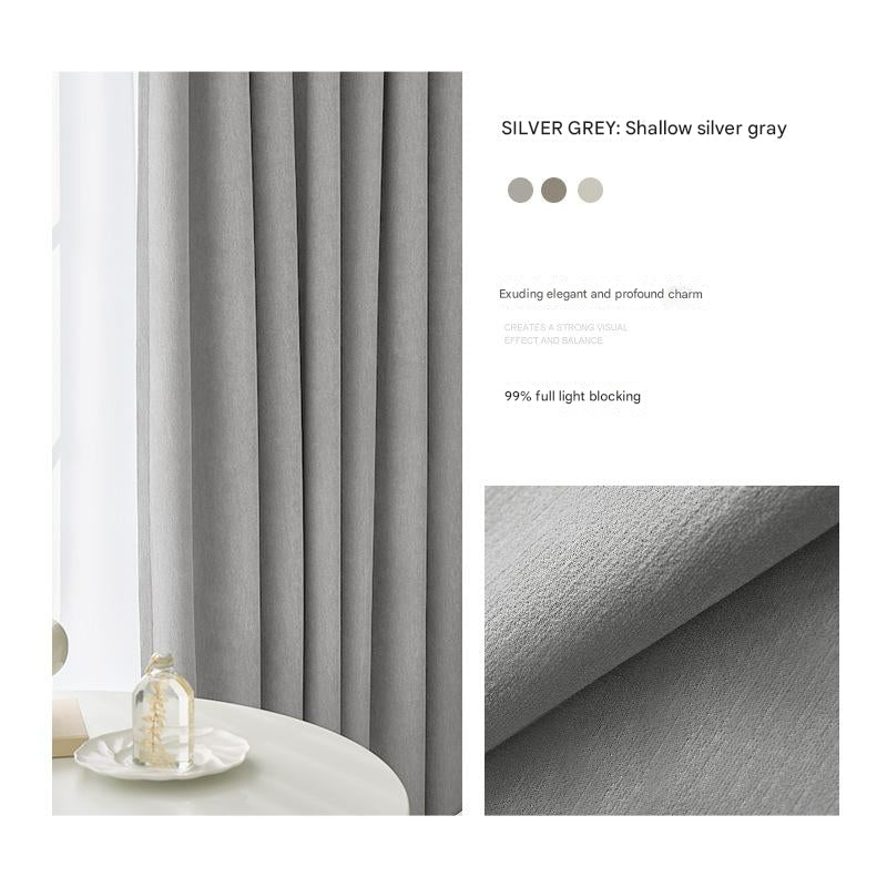 A948 Japanese style full blackout curtain thickened living room bedroom bay window macaron fabric balcony light luxury cotton linen chenille