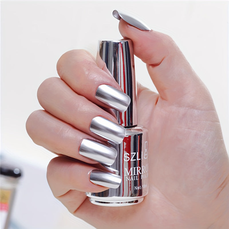 TEMU 12 Colors Mirror Metallic Nail Lacquer, Quick-dry, High Gloss, Long-lasting, No Light Needed Nail Polish For Home Nail Salon, Valentine's Day
