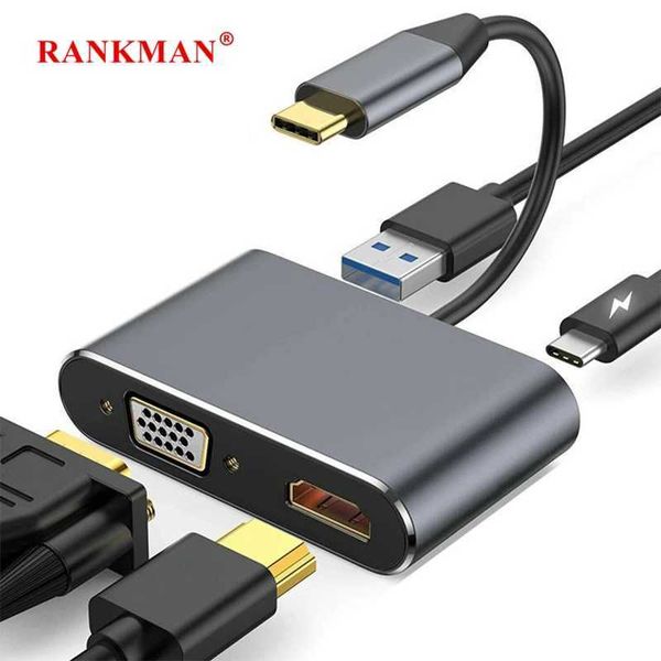 USB C hub to 4K HDMI compatible VGA Type C PD charging USB 3.0 docking suitable for MacBook iPad Pro Samsung S20 Dex TV projector mouse CL24