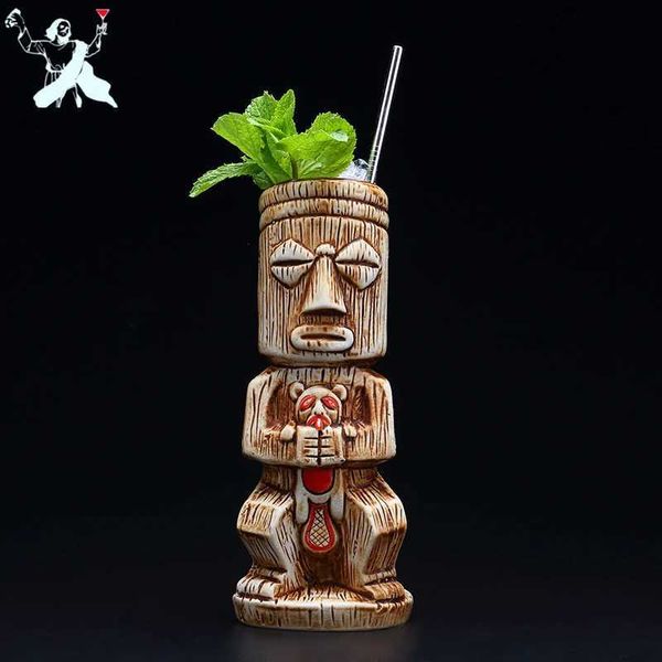 1 piece 450ml Hawaiian Tiki glass cocktail glass beer beverage glass wine glass ceramic Ku. Kauiot Cup Bar CL240905