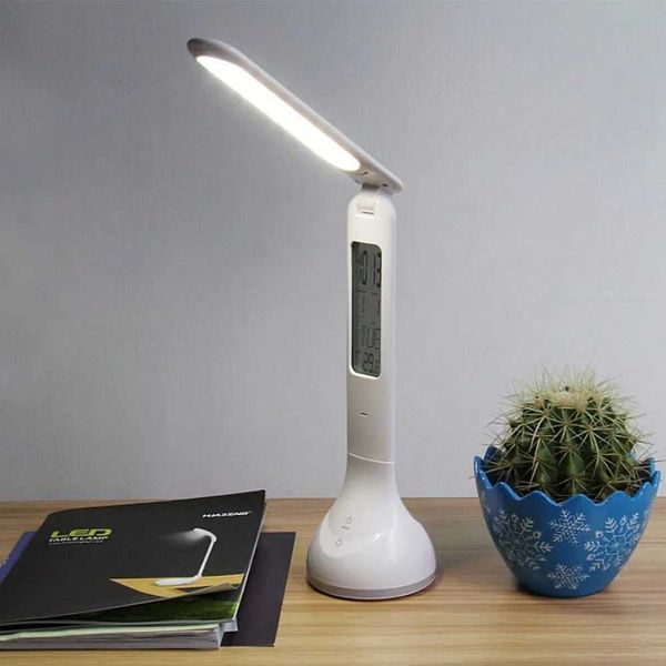 Adjustable book light foldable table lamp with calendar temperature alarm clock atmospheric color change LED desk lamp X241122