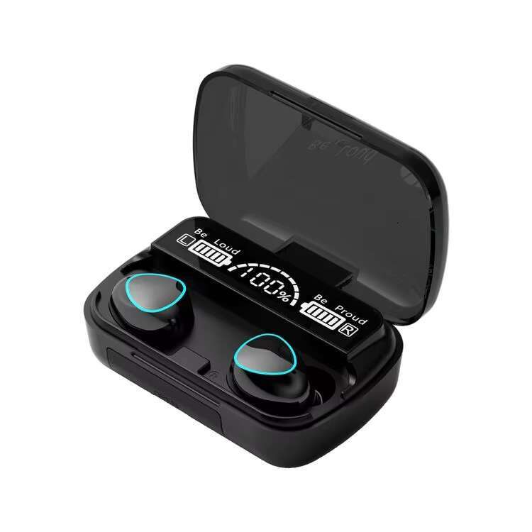 High quality portable M10 TWS mini earbuds in ear wireless with digital display charging case, sports earphones, travel earphones