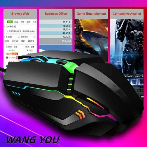 X3 Wired Mouse USB Wired LED Luminous Game Competitive Computer Adjustable DPI Mice Office Lol Mobile Game Mouse M240820