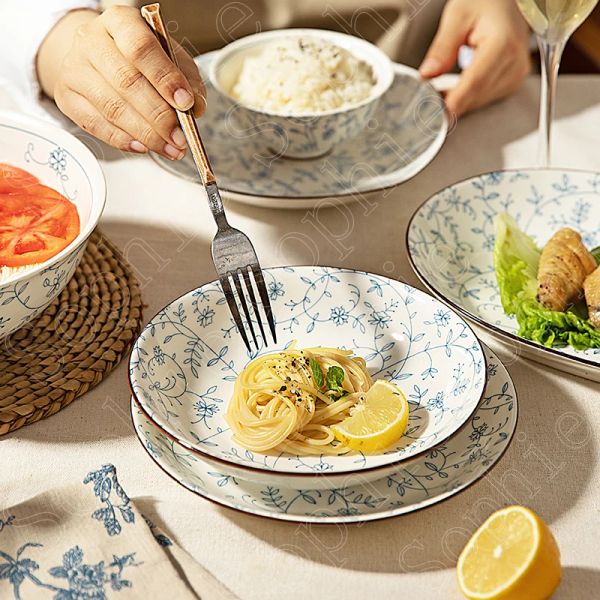 Modern Ceramic Dinner Plates Nordic Style Bowl Baked Dessert Plates Bread and Chip Salad Steak Pasta Tableware Set Ceramic Bowls X250107