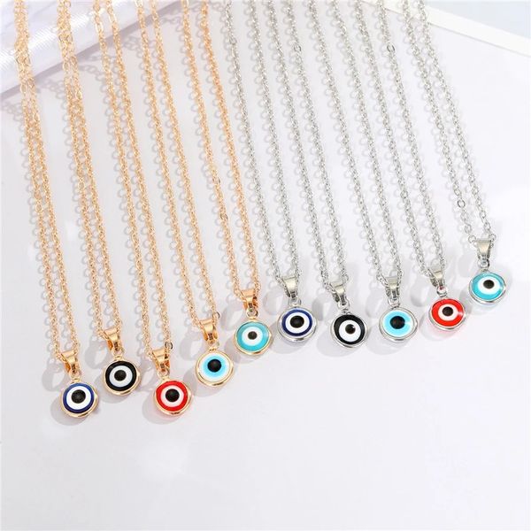 Blue Evil Eye Necklace For Women Gift Jewelry Fashion Simple Colorful Turkey Lucky Eye Clavicle Chain Choker Necklace