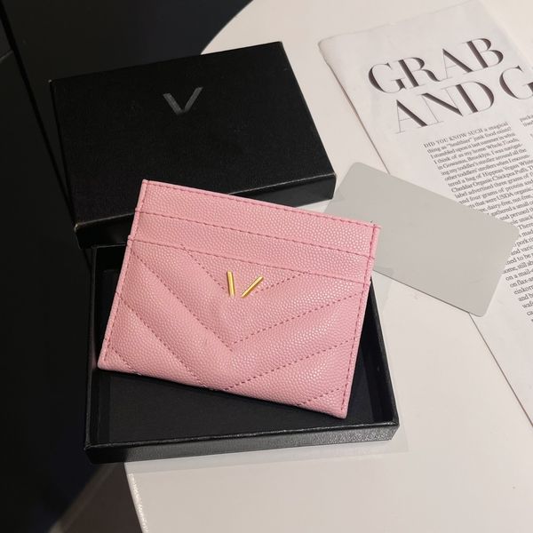 Luxury Designer Credit Card Holders Mini Wallets High Quality For Men Womens Genuine Leather Brown Old Flower Classics Pure Color Card Holde