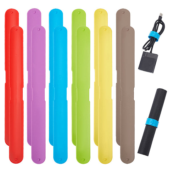 12Pcs 6 Colors Silicone Covered Iron Flip Wraps Holder Clips