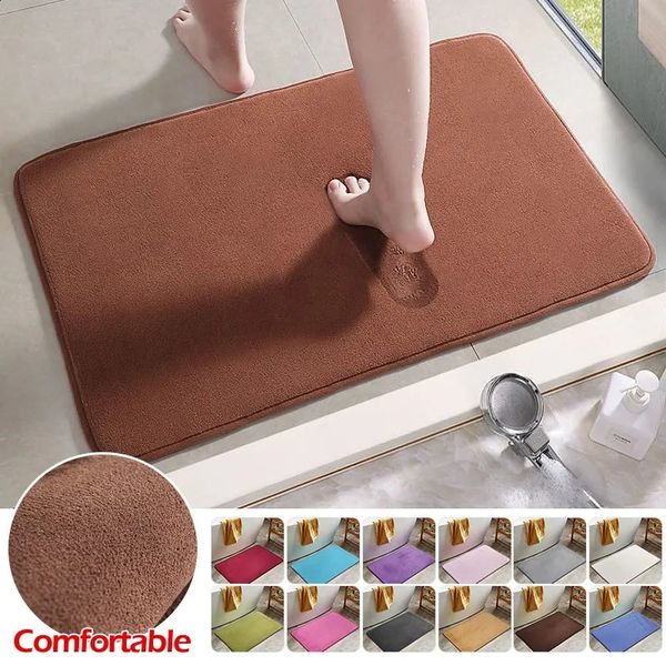 Silicone bath mat super absorbent memory foam carpet antiskid shower bathroom soft living room bedroom decoration 240828