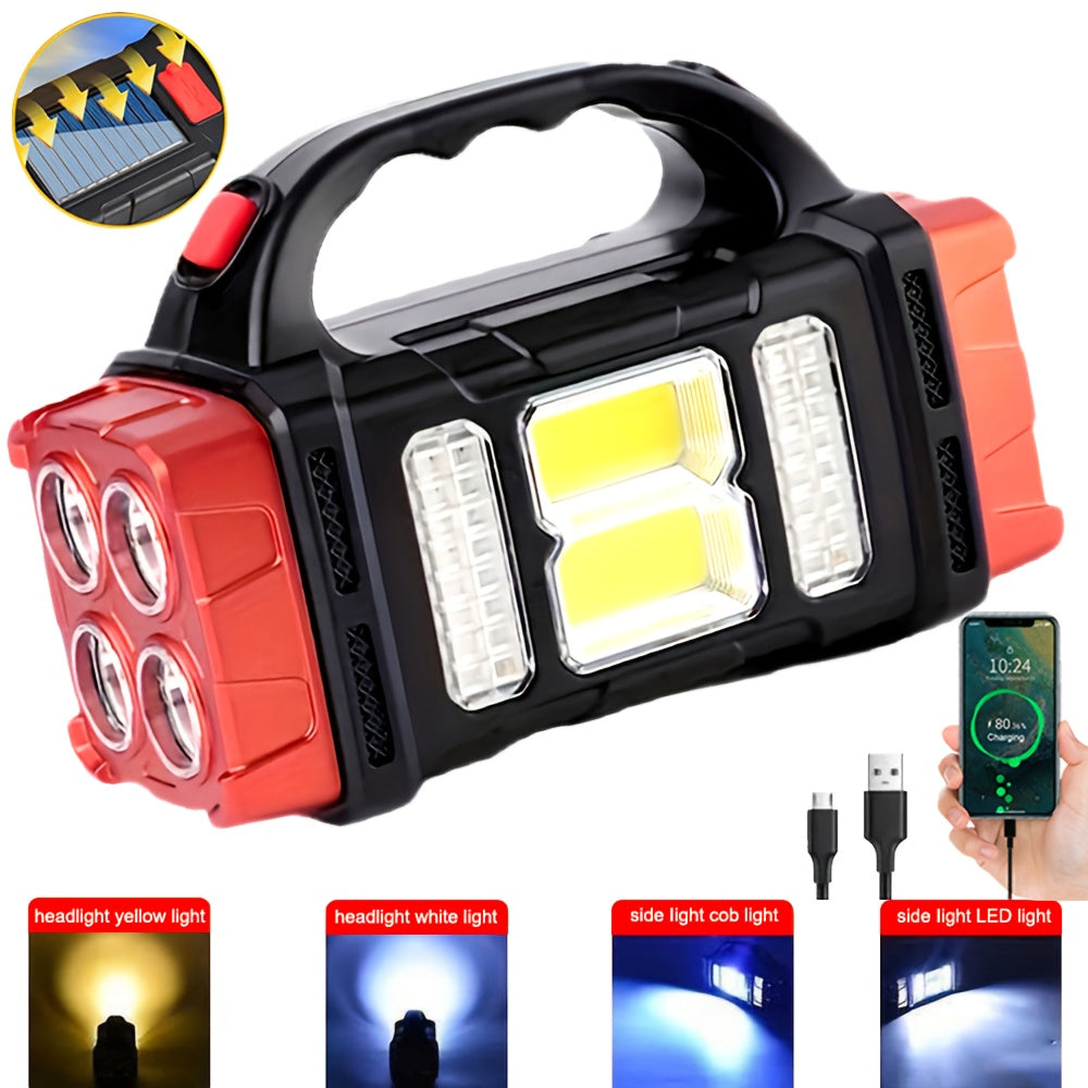 TEMU Solar-powered Led Camping Lantern - Bright, Led Camping Light, 1000 , 4 , Usb Charging And Portable Design For Hiking Backpacking And Outdoor