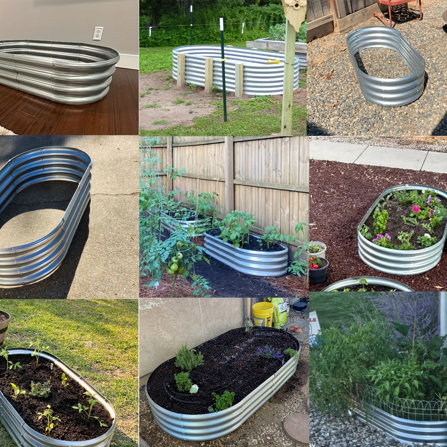 TEMU Garden Raised Garden Bed Kits Metal Raised Planter Bed For Vegetables Flowers Ground Planter Box